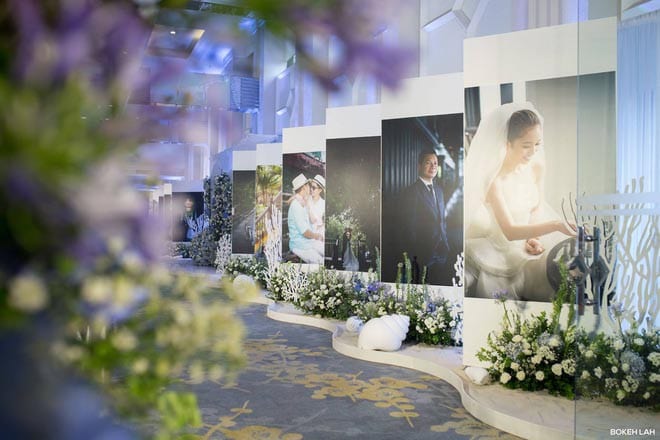 Đám cưới của Shark Hưng và Thu Trang được trang trí đầy lãng mạn.